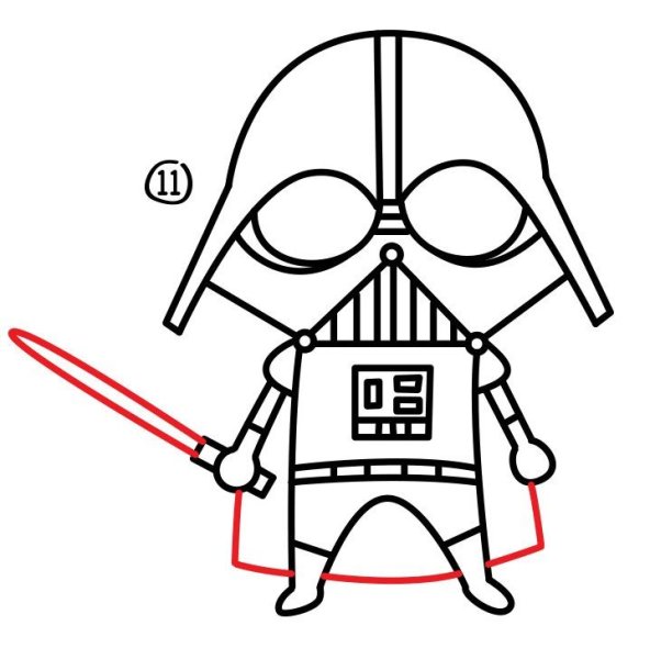 Пошаговый рисунок Дарт Вейдер