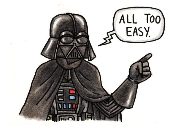 Дарт Вейдер контурный рисунок