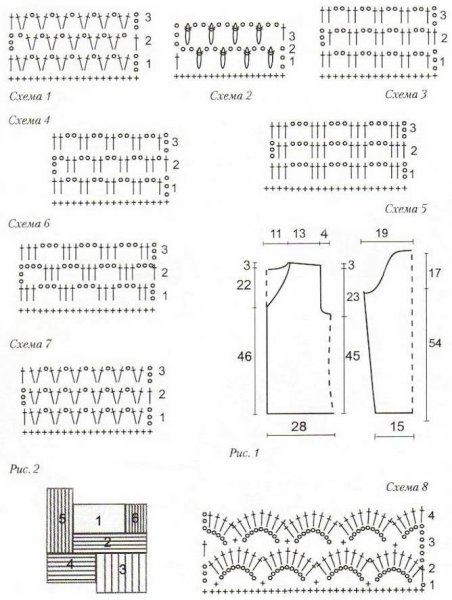 Схема вязания кардигана крючком с описанием для начинающих
