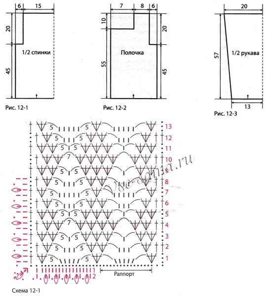 Вязание крючком кардиган для женщин со схемами