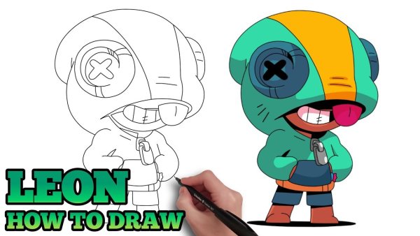 Леон нарисовать из БРАВЛ старс