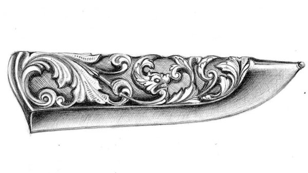 Рисунок на ножнах