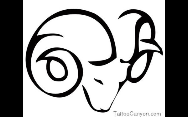 Овен трафарет