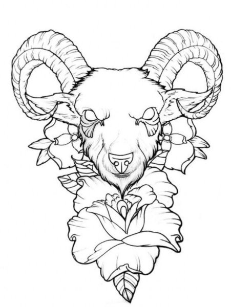 Тату Козерог эскиз