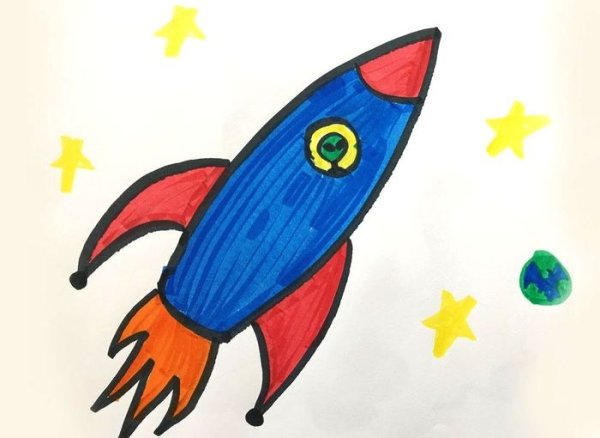 Рисование Космическая ракета