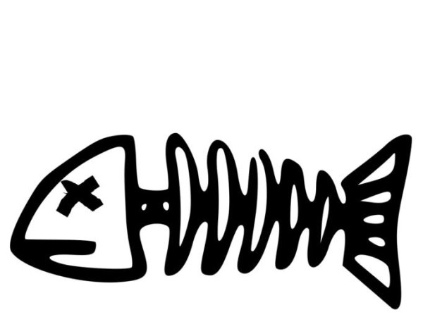 Трафарет скелета рыбки