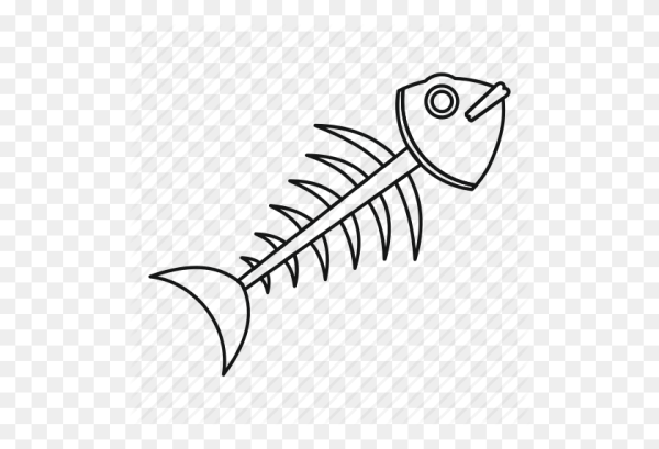 Скелет рыбы раскраска для детей