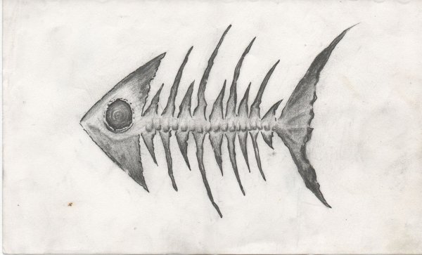 Тату скелет рыбы эскизы