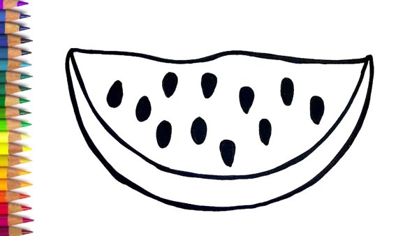 Поэтапное рисование арбуза