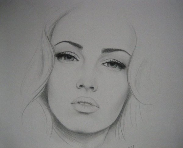 Красивое лицо рисунок карандашом