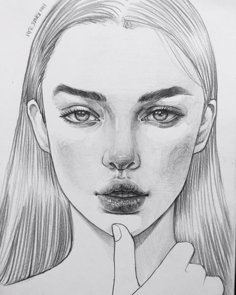 Лицо девушки поэтапно