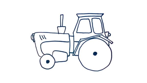 Трактор для срисовки для детей
