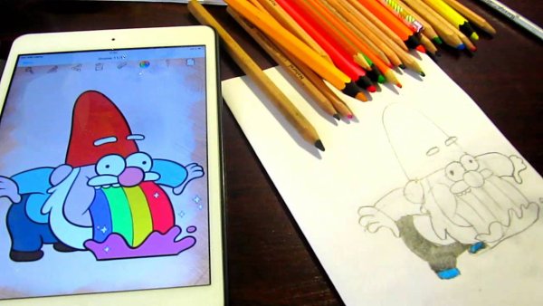 Гравити Фолз Диппер карандашом