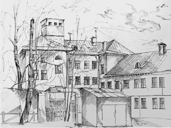 Городской пейзаж карандашом