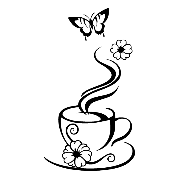 Рисунок кофе для срисовки