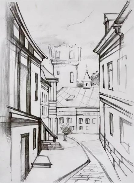 Пейзаж карандашом