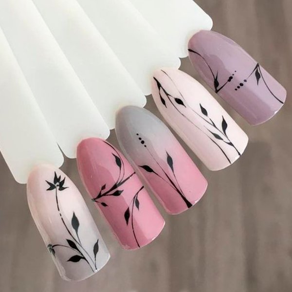 Веточки на ногтях