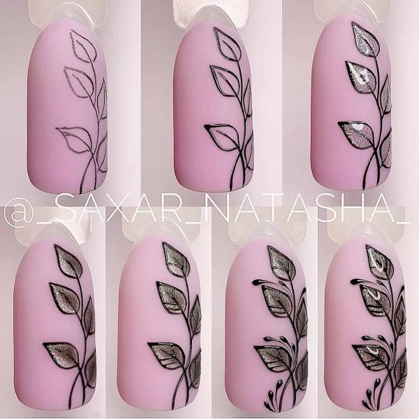 Веточка на ногтях пошагово для начинающих