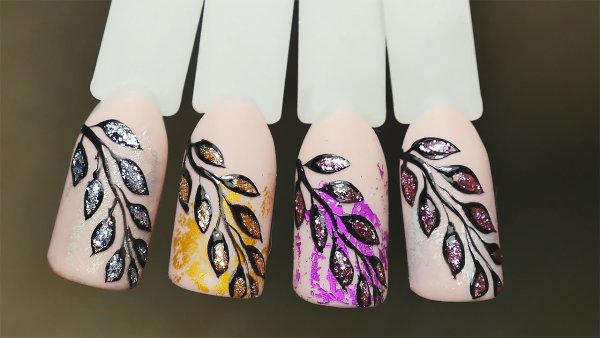 Веточки на ногтях для начинающих