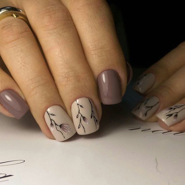 Веточки на ногтях