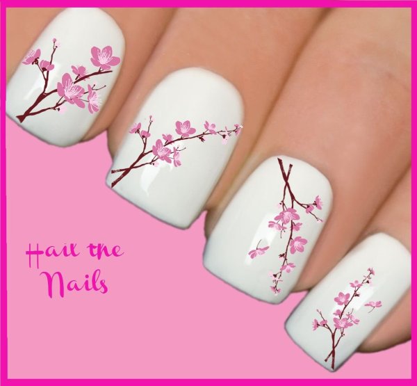 Маникюр ветка Сакуры