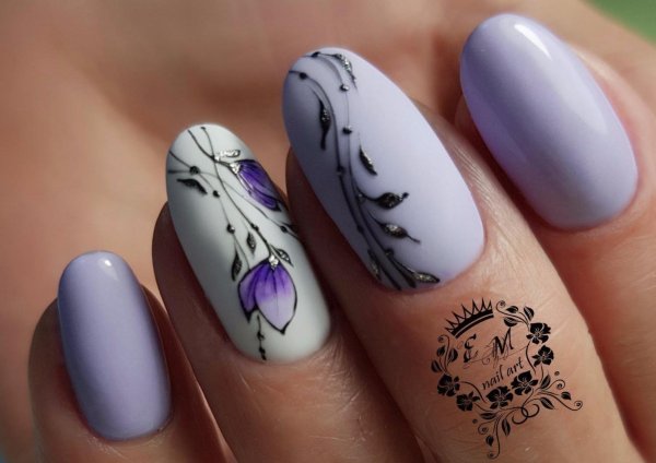 Веточки на ногтях