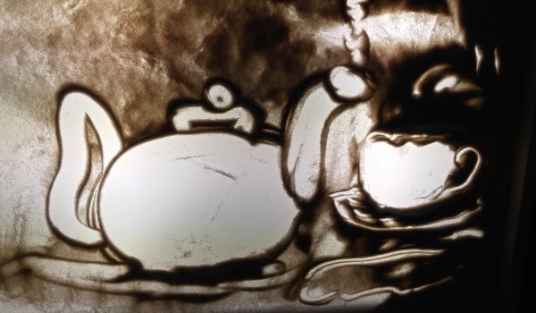 Рисование песком "черепаха"