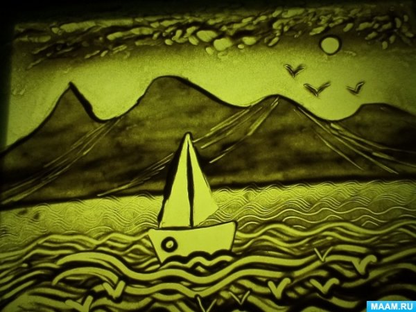 Рисование песком сказка