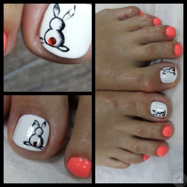 Лёгкие узоры для педикюра