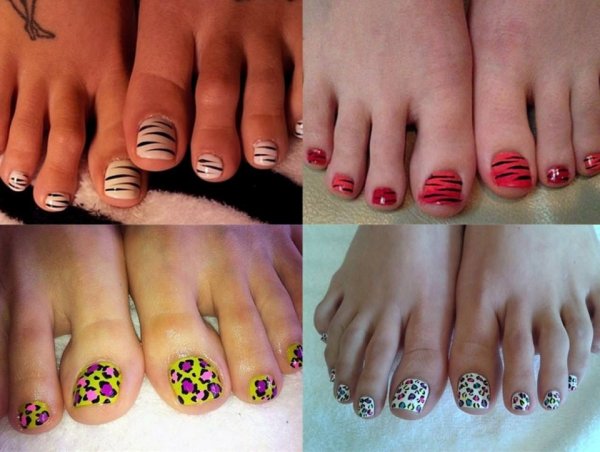 Лёгкий дизайн для ногтей на ногах