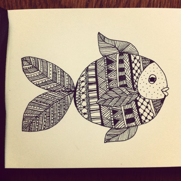 Зентангл рыбка