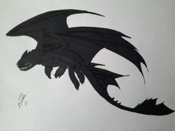 Рисунки драконов для срисовки Беззубика