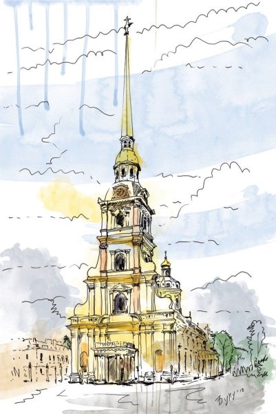 Санкт-Петербург рисунок карандашом