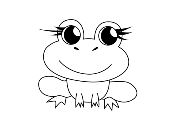 Лягушка рисунок для детей карандашом