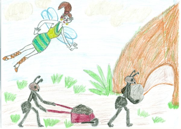 Рисунок к басне Крылова Стрекоза и муравей 2 класс