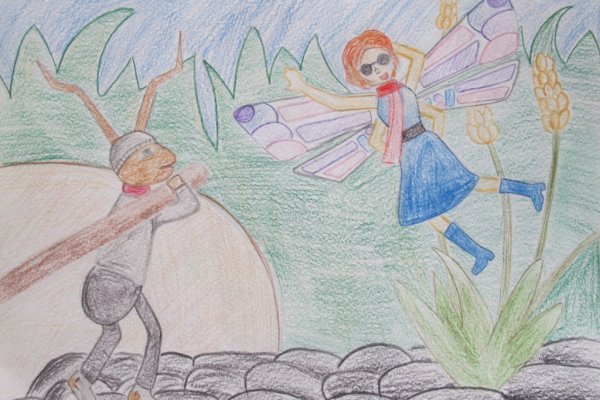 Рисунок на тему Попрыгунья Стрекоза