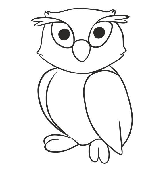 Сова для срисовки карандашом для детей
