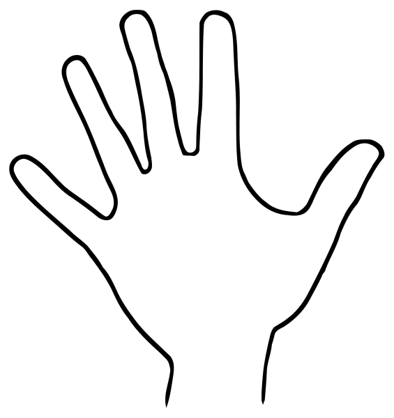 Рука раскраска для детей