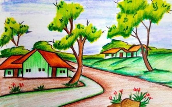 Пейзаж карандашом 4 класс