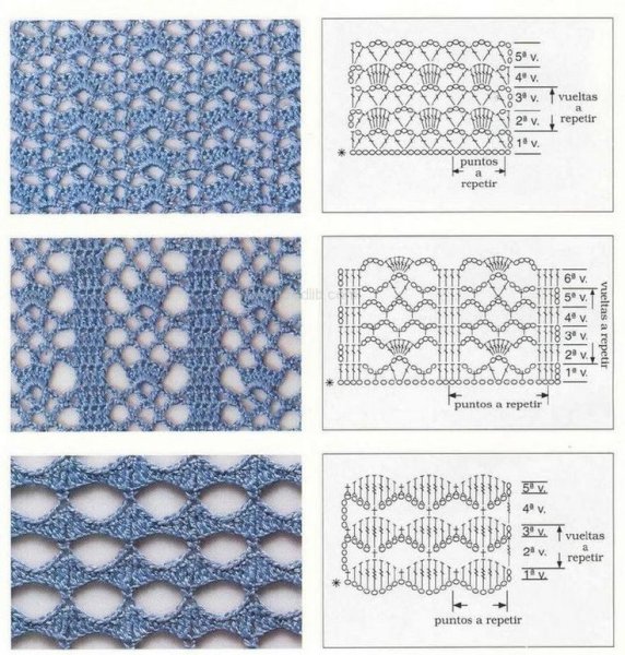 Плотный двухцветный узор крючком