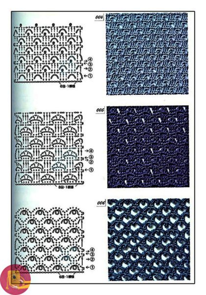 Простые схемы ажурного вязания крючком
