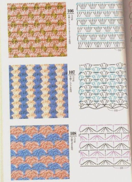 Ажурные узоры крючком со схемами простые