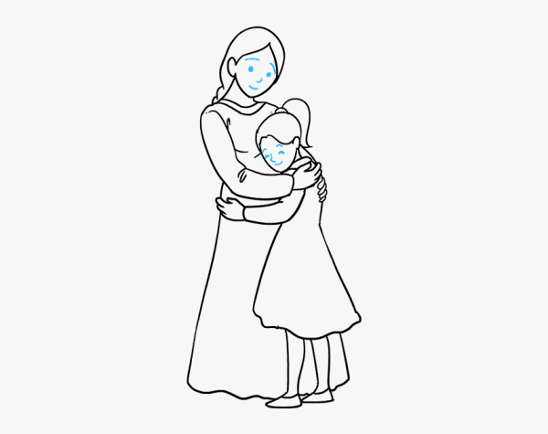 Мама и дочь рисунок карандашом