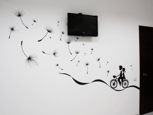 Роспись стен одуванчики