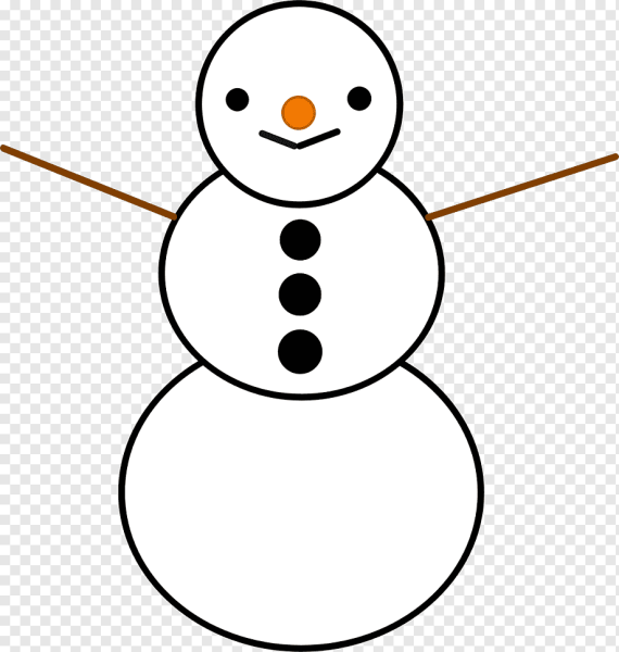 Снеговик для срисовки