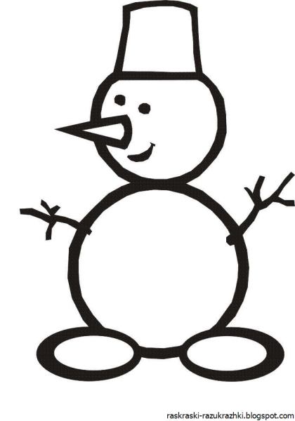 Снеговик раскраска для детей