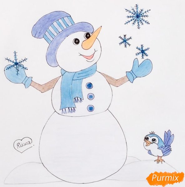 Снеговик раскраска