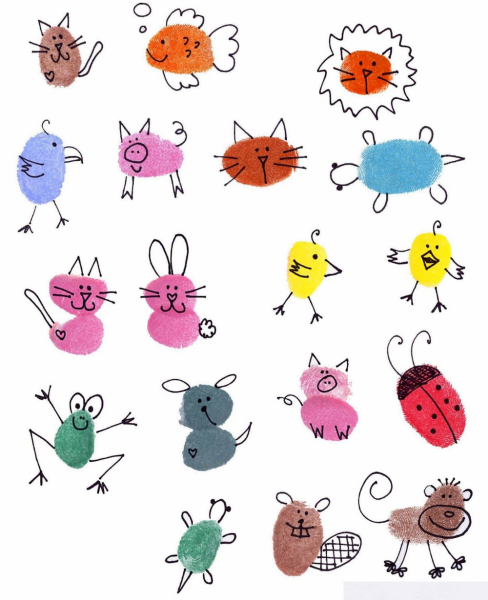 Рисование отпечатками пальцев