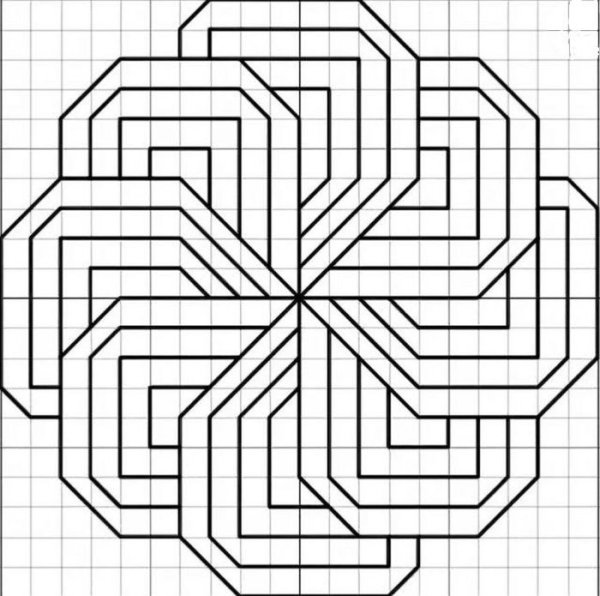 Рисунки по клеткам карандашом