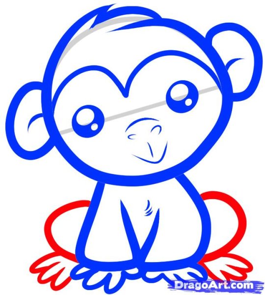 Обезьянка нарисовать легко